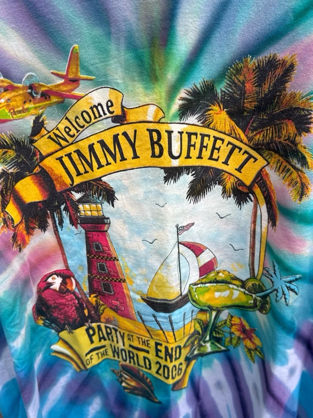 Vintage Jimmy Buffet T Shirt XL Tie Dye 2000s Parrothead Beach